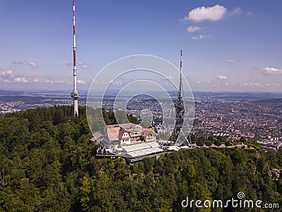 Aerial view of Uetliberg mountain in Zurich, Switzerland Stock Photo
